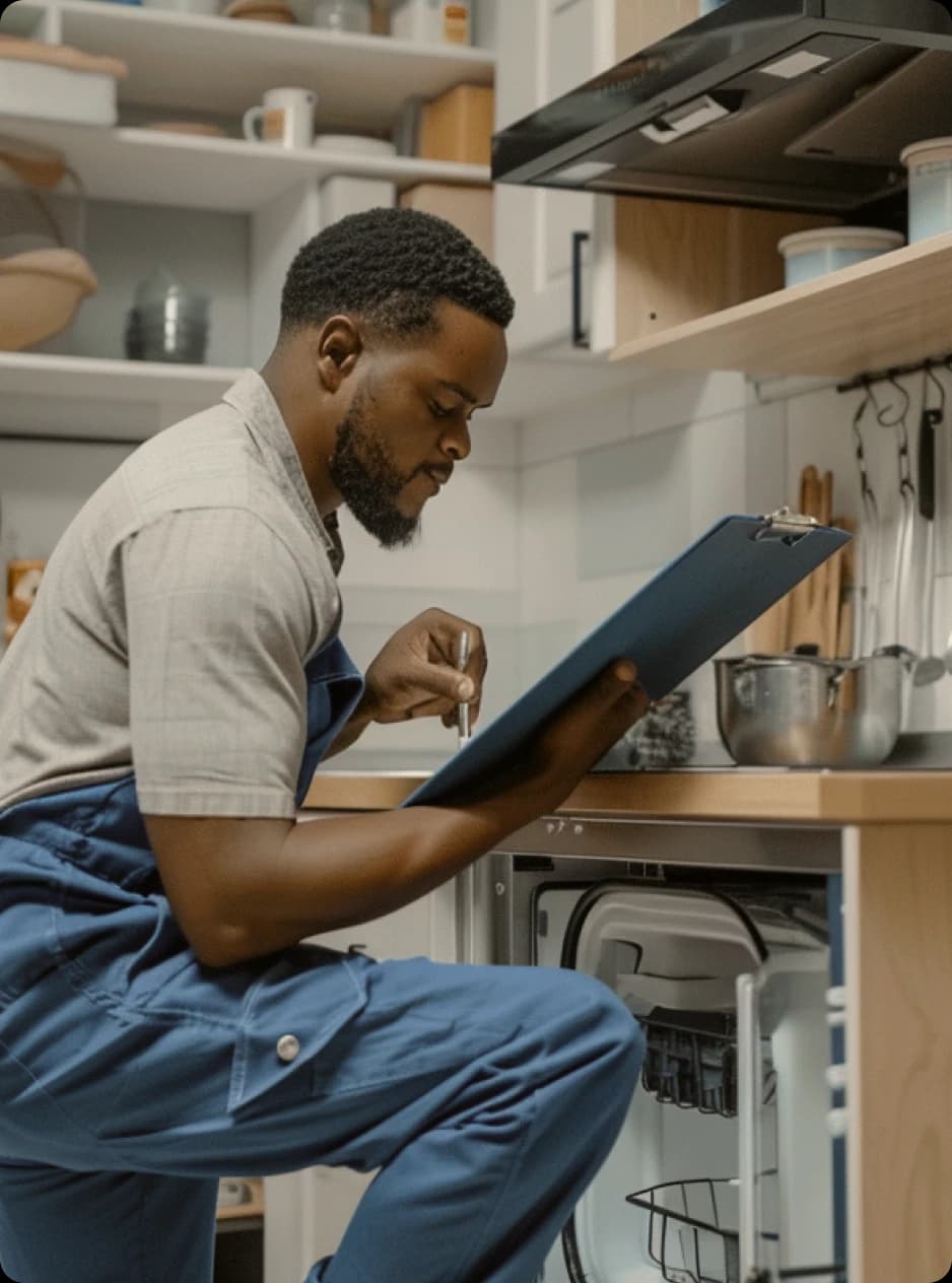Property inspection team reviewing documentation